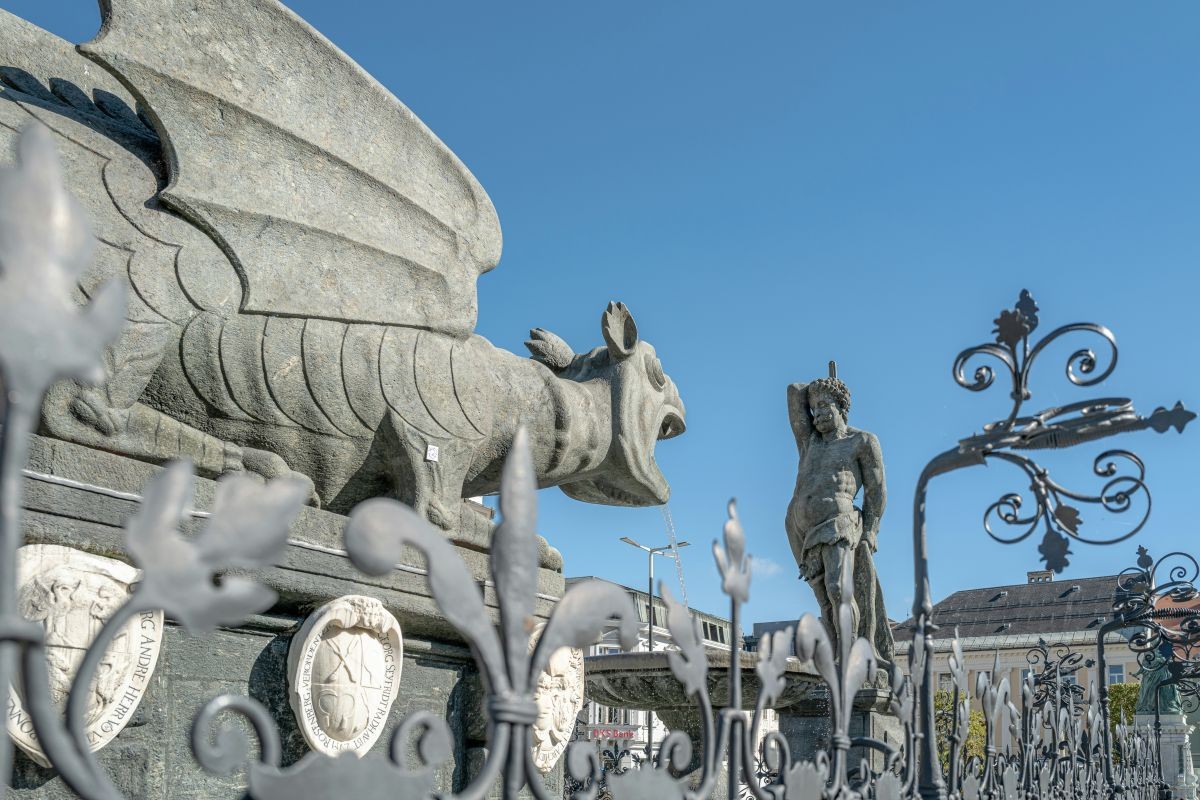 Der Lindwurm, das Wahrzeichen der Stadt Klagenfurt