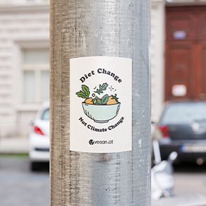 Vegan.at Sticker Diet Change Not Climate Change