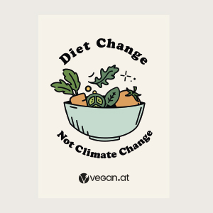 Vegan.at Sticker Diet Change Not Climate Change