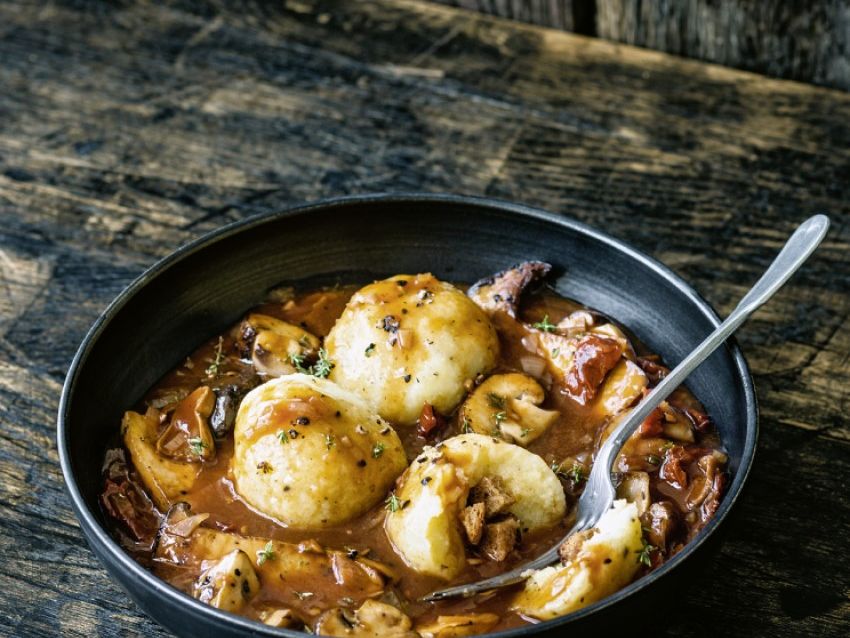 Kartoffelknödel mit Pilzragout | Vegane Gesellschaft Österreich