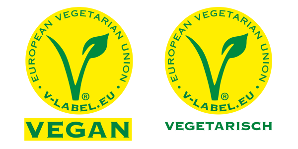 V-Label Logos: vegan, vegetarisch