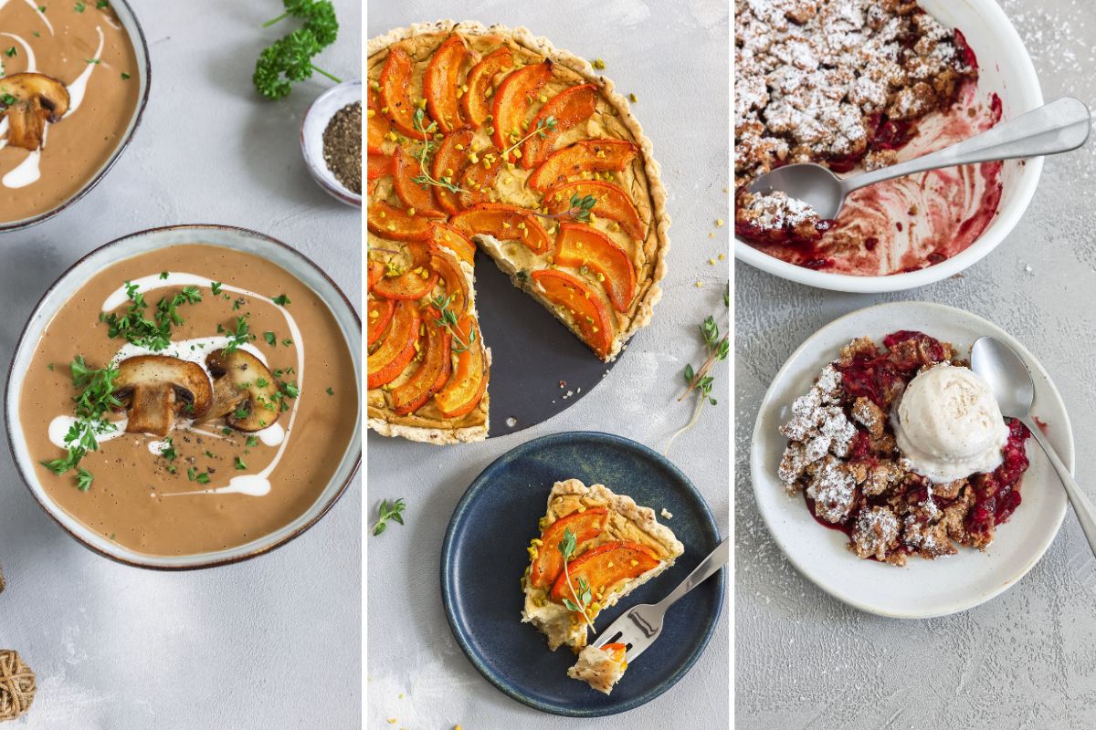 Steinpilzsuppe, Kürbis-Tarte und Pflaumen-Curmble